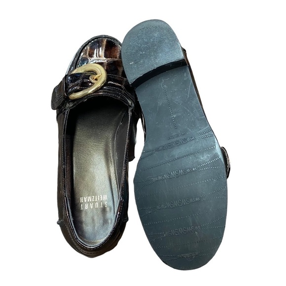 STUART Weitzman Crocodile loafers Brown with gold buckle - Picture 8 of 9